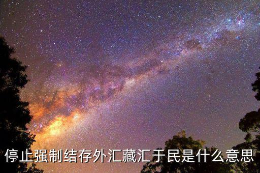 什么時候取消強制結(jié)匯，停止強制結(jié)存外匯藏匯于民是什么意思