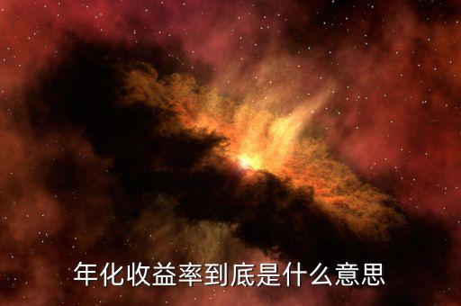 年化收益率是什么意思，年化收益率是什么意思