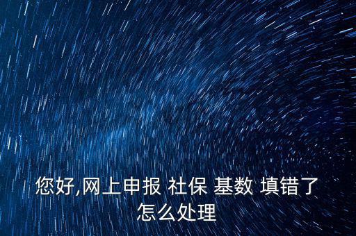 您好,網上申報 社保 基數(shù) 填錯了怎么處理