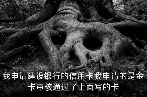 我申請建設銀行的信用卡我申請的是金卡審核通過了上面寫的卡