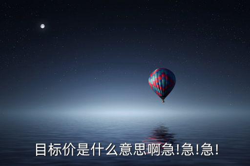  目標(biāo)價(jià)是什么意思啊急!急!急!