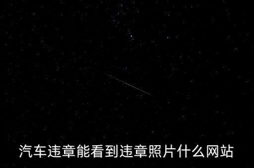 汽車違章能看到違章照片什么網站