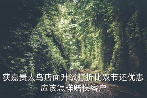 獲嘉貴人鳥(niǎo)店面升級(jí)打折比雙節(jié)還優(yōu)惠應(yīng)該怎樣賠償客戶(hù)