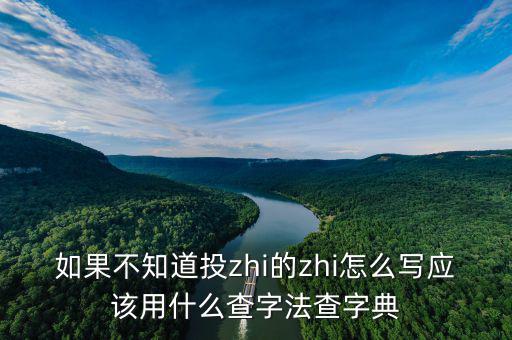 投先查是什么，如果不知道投zhi的zhi怎么寫應該用什么查字法查字典