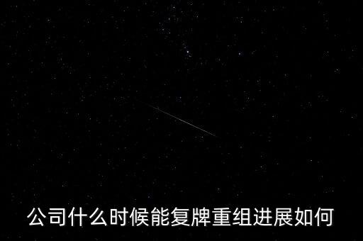 公司什么時候能復(fù)牌重組進(jìn)展如何