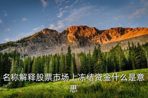股票交易資金凍結(jié)什么意思，名稱(chēng)解釋股票市場(chǎng)上凍結(jié)資金什么是意思