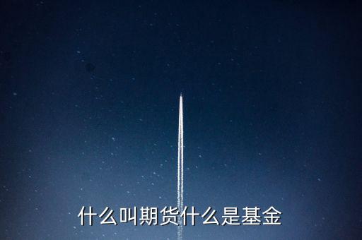 什么是期貨基金，什么是基金期貨