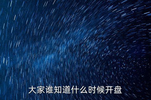 大家誰知道什么時(shí)候開盤