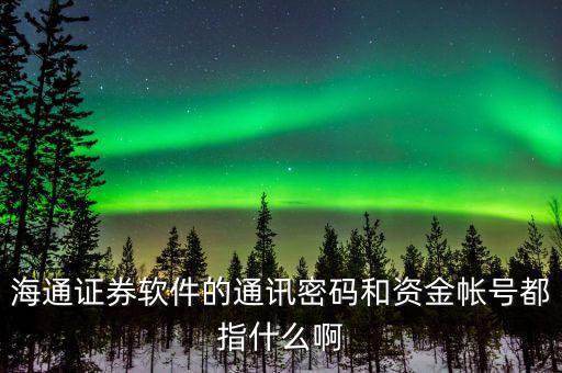 海通通訊密碼是什么，海通證券里的通訊密碼是什么