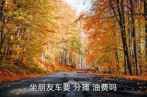 坐朋友車(chē)要 分?jǐn)?油費(fèi)嗎
