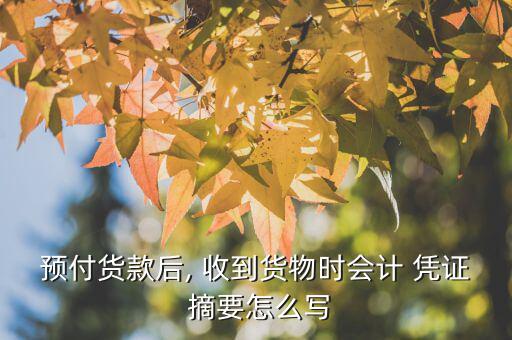 預付貨款后, 收到貨物時會計 憑證 摘要怎么寫
