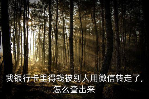 我銀行卡里得錢被別人用微信轉走了,怎么查出來