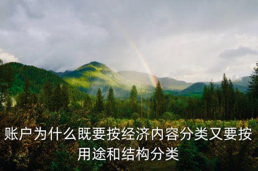 賬戶為什么既要按經(jīng)濟內(nèi)容分類又要按用途和結(jié)構分類