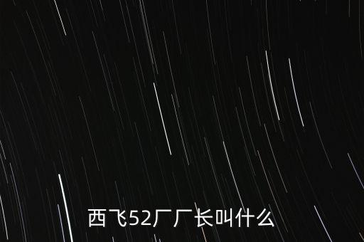 西飛廠長是什么級別，西飛52廠廠長叫什么