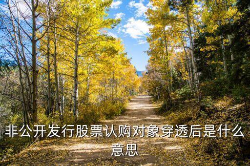 穿透披露是什么意思，非公開發(fā)行股票認(rèn)購對象穿透后是什么意思