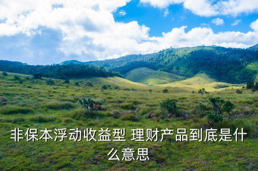 非保本理財什么意思，理財產(chǎn)品非保本是什么意思