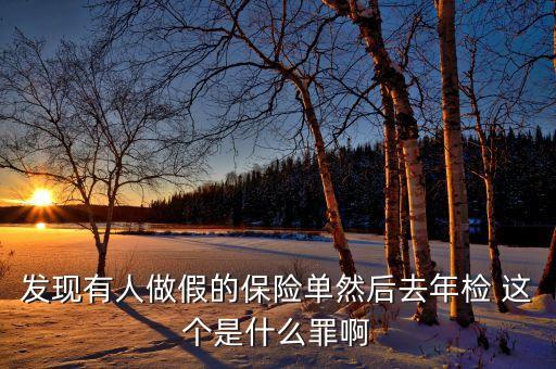 什么是做假保單，發(fā)現(xiàn)有人做假的保險(xiǎn)單然后去年檢 這個(gè)是什么罪啊