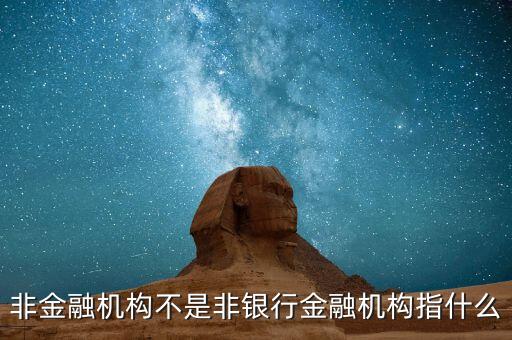 非金融機構(gòu)是什么，非金融機構(gòu)不是非銀行金融機構(gòu)指什么