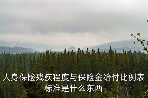 什么叫給付比例，人身保險(xiǎn)殘疾程度與保險(xiǎn)金給付比例表標(biāo)準(zhǔn)是什么東西