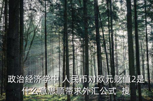 歐元貶值是什么意思，政治經(jīng)濟學(xué)中 人民幣對歐元貶值2是什么意思順帶求外匯公式  搜