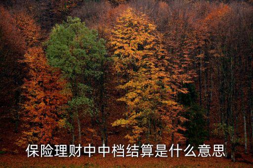 保險理財(cái)中中檔結(jié)算是什么意思