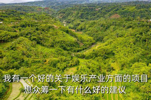 娛樂產(chǎn)業(yè)投資什么好，我有一個好的關(guān)于娛樂產(chǎn)業(yè)方面的項目想眾籌一下有什么好的建議