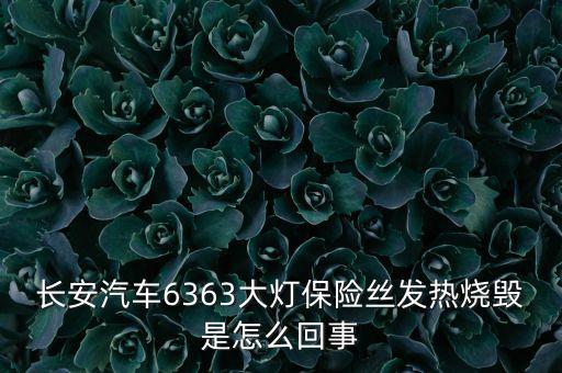 車的大燈保險(xiǎn)絲為什么過熱，長(zhǎng)安汽車6363大燈保險(xiǎn)絲發(fā)熱燒毀是怎么回事
