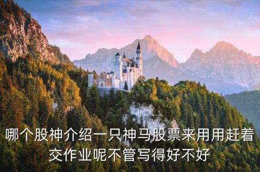 神馬股票是什么，哪個(gè)股神介紹一只神馬股票來(lái)用用趕著交作業(yè)呢不管寫得好不好