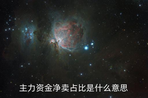 主力凈額占比什么意思，什么叫主力凈占比