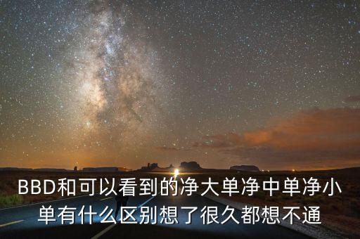 凈大單凈中單是什么，BBD和可以看到的凈大單凈中單凈小單有什么區(qū)別想了很久都想不通