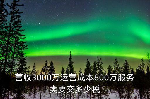 營(yíng)收3000萬(wàn)運(yùn)營(yíng)成本800萬(wàn)服務(wù)類要交多少稅