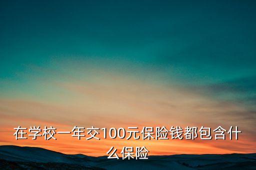 100元保險都保什么，在學(xué)校一年交100元保險錢都包含什么保險