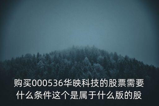華映科技是什么股，購買000536華映科技的股票需要什么條件這個是屬于什么版的股