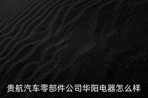 貴航集團華陽電工廠是什么企業(yè)，貴航汽車零部件公司華陽電器怎么樣