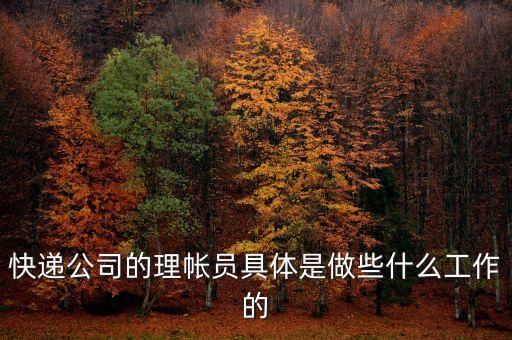 理賬需要做些什么，快遞公司的理帳員具體是做些什么工作的