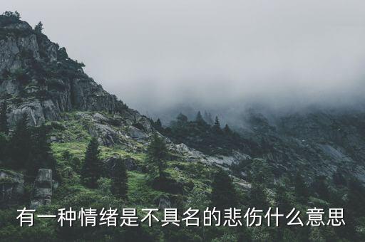 不愿具名是什么意思，有一種情緒是不具名的悲傷什么意思