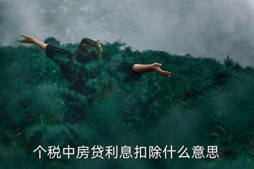 房貸利息抵扣個(gè)稅什么意思，個(gè)稅中房貸利息扣除什么意思