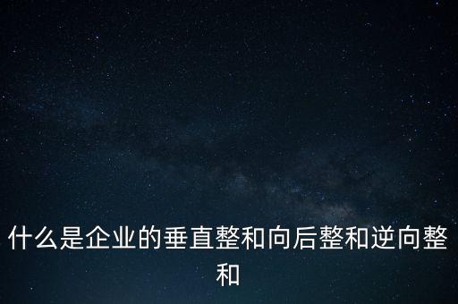什么是橫向產(chǎn)業(yè)鏈，什么是企業(yè)的垂直整和向后整和逆向整和