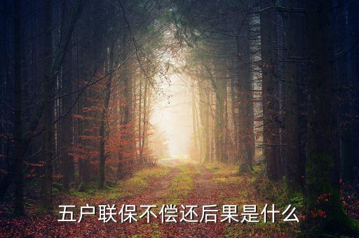 銀行五戶連保有什么后果l，五戶聯(lián)保不償還后果是什么