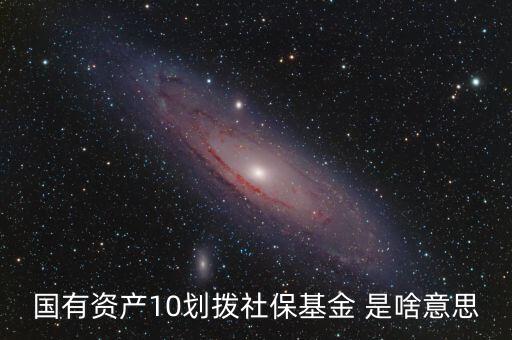 國有資產10劃撥社?；?是啥意思