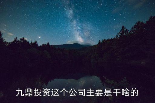九鼎投資是做什么的，九鼎投資這個(gè)公司主要是干啥的