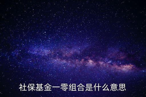 社?；鸶鞣N組合什么意思，什么是全國社保基金一零八組合