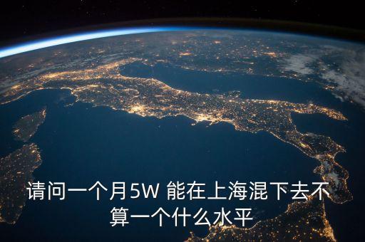 月薪五萬上海什么水平，月薪5萬在上海算不算高薪