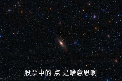 股票的點是什么意思，股票中的 點 是啥意思啊