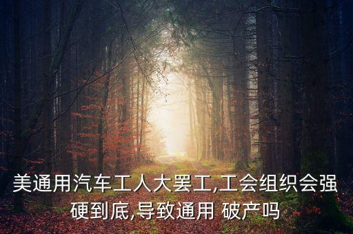 美通用汽車(chē)工人大罷工,工會(huì)組織會(huì)強(qiáng)硬到底,導(dǎo)致通用 破產(chǎn)嗎