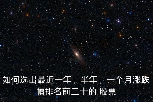 如何選出最近一年、半年、一個(gè)月漲跌幅排名前二十的 股票