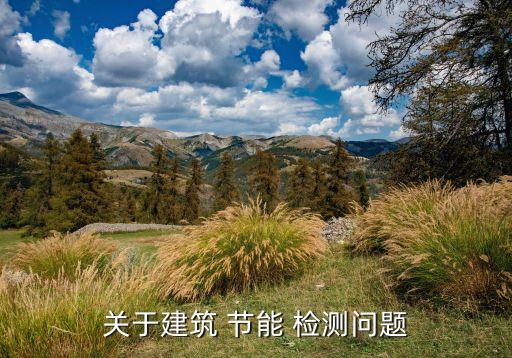 關(guān)于建筑 節(jié)能 檢測(cè)問題