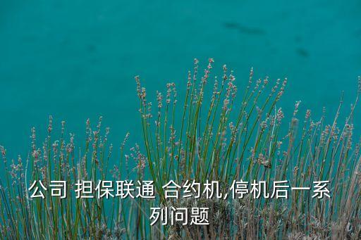 公司 擔(dān)保聯(lián)通 合約機,停機后一系列問題