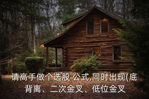 請高手做個選股 公式,同時出現(xiàn)(底 背離、二次金叉、低位金叉