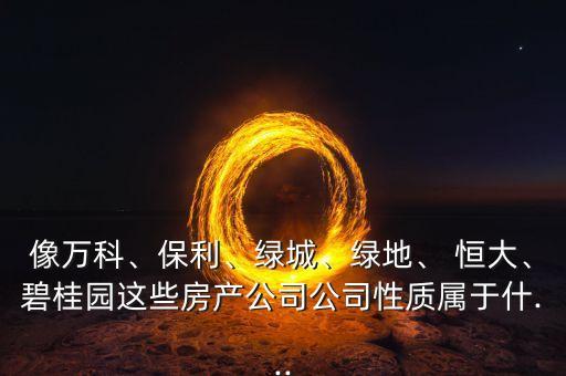 像萬科、保利、綠城、綠地、 恒大、碧桂園這些房產(chǎn)公司公司性質(zhì)屬于什...